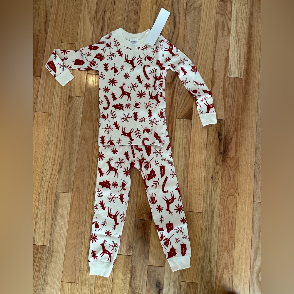 Kid’s Christmas Long John PJs - Hanna Andersson - size 4